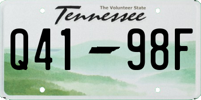 TN license plate Q4198F