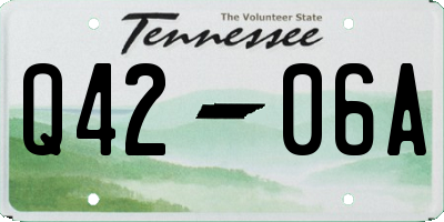 TN license plate Q4206A