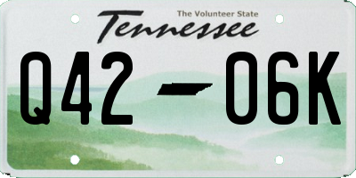 TN license plate Q4206K