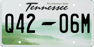 TN license plate Q4206M