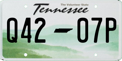 TN license plate Q4207P