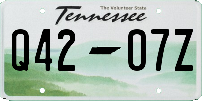 TN license plate Q4207Z