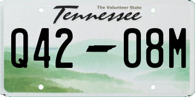 TN license plate Q4208M