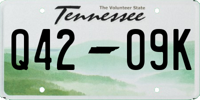 TN license plate Q4209K