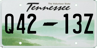 TN license plate Q4213Z