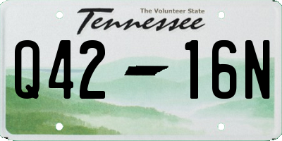 TN license plate Q4216N