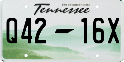 TN license plate Q4216X