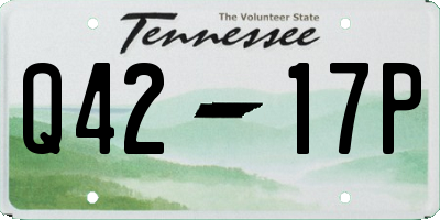 TN license plate Q4217P