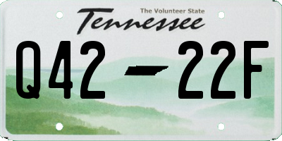 TN license plate Q4222F