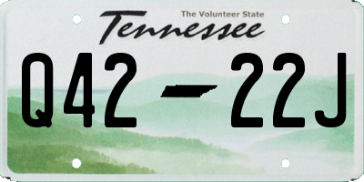 TN license plate Q4222J