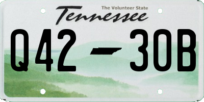 TN license plate Q4230B