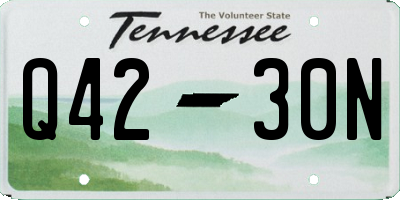 TN license plate Q4230N