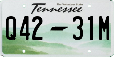 TN license plate Q4231M