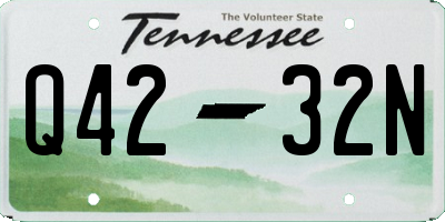 TN license plate Q4232N