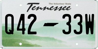 TN license plate Q4233W
