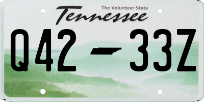 TN license plate Q4233Z