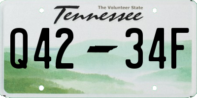 TN license plate Q4234F