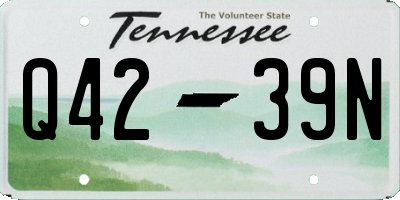 TN license plate Q4239N
