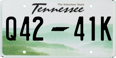 TN license plate Q4241K