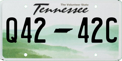 TN license plate Q4242C