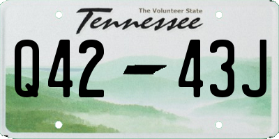 TN license plate Q4243J