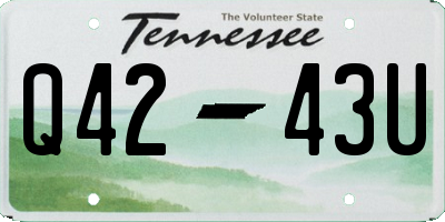 TN license plate Q4243U