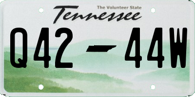 TN license plate Q4244W