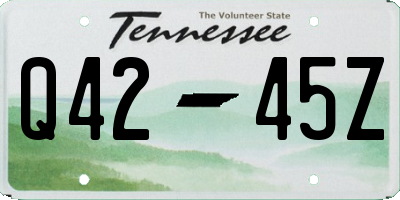 TN license plate Q4245Z