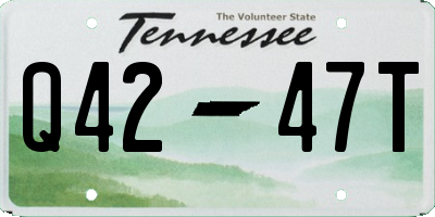 TN license plate Q4247T