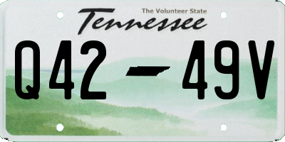 TN license plate Q4249V