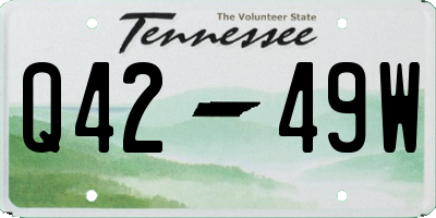 TN license plate Q4249W