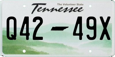 TN license plate Q4249X
