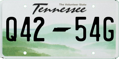 TN license plate Q4254G