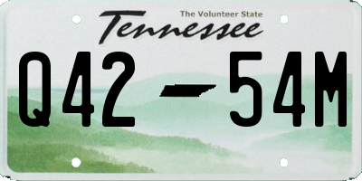TN license plate Q4254M