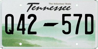 TN license plate Q4257D