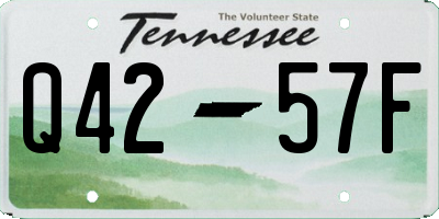 TN license plate Q4257F