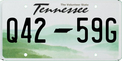 TN license plate Q4259G