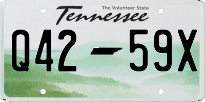 TN license plate Q4259X