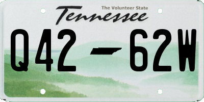TN license plate Q4262W
