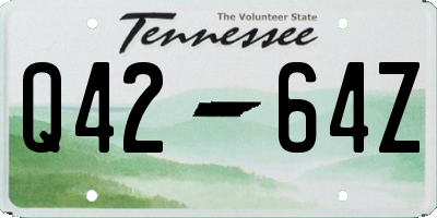 TN license plate Q4264Z