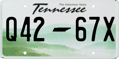 TN license plate Q4267X
