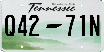 TN license plate Q4271N