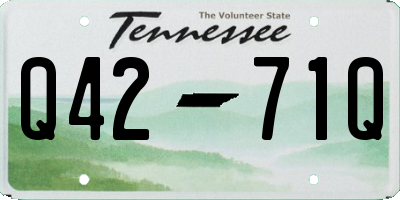 TN license plate Q4271Q