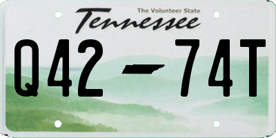 TN license plate Q4274T