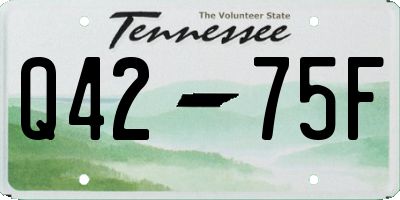 TN license plate Q4275F