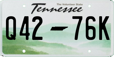 TN license plate Q4276K