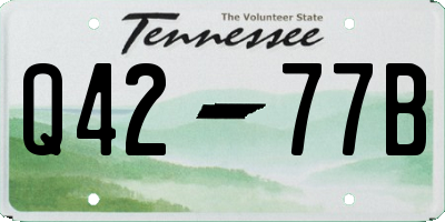 TN license plate Q4277B