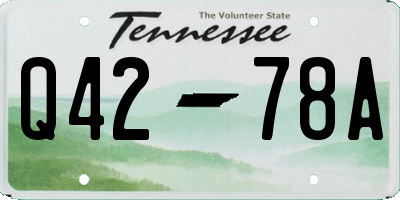 TN license plate Q4278A