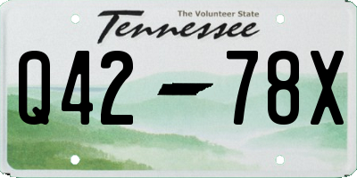 TN license plate Q4278X