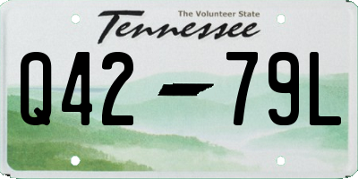 TN license plate Q4279L